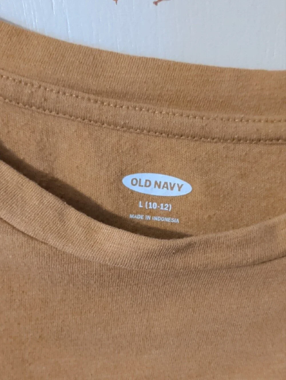 Old Navy Mustard Short Sleeve Ruffle Pocket Tee with Ice Cream Patch